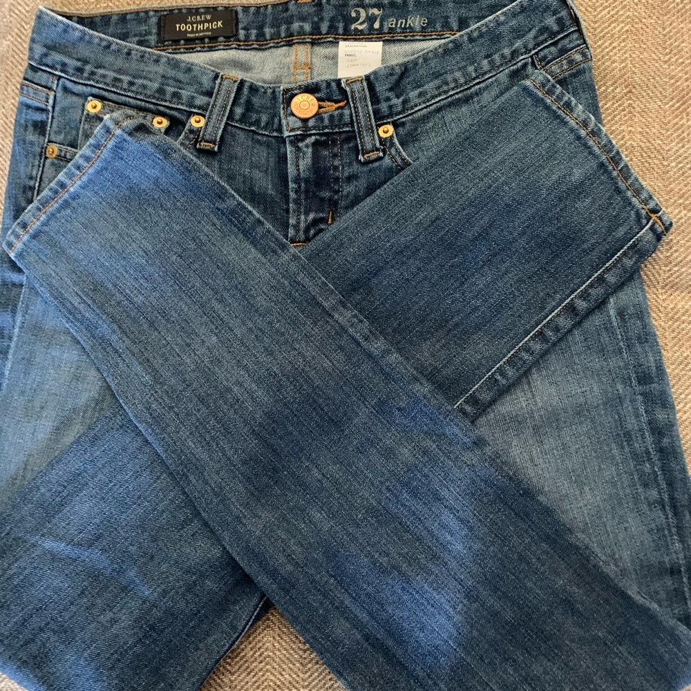 EUC J Crew toothpick Jeans size 27